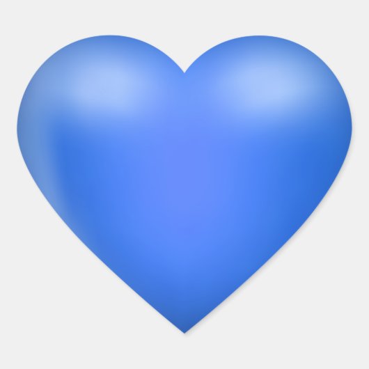 3D Blauw Liefde Hart Sticker (Voorkant)