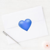 3D Blauw Liefde Hart Sticker (Envelop)