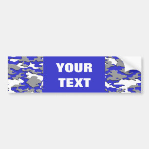 3d blauwe camo bumpersticker