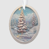 3d Blauwe Kerstbomen Ornament (voorkant)