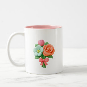 3D bloemboeket mok met strik