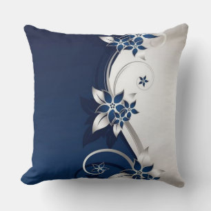 3D bloemen blauw en wit dekvet Hoesje Kussen