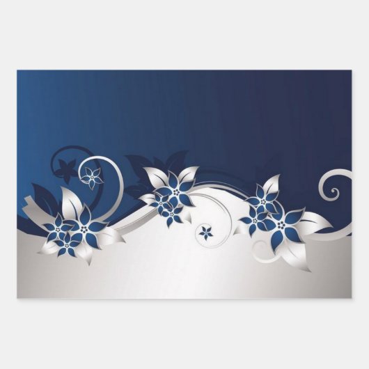 3D-bloemen blauw en witte tafelLamp Beverage Pitc Inpakpapier Vel (Voorkant)
