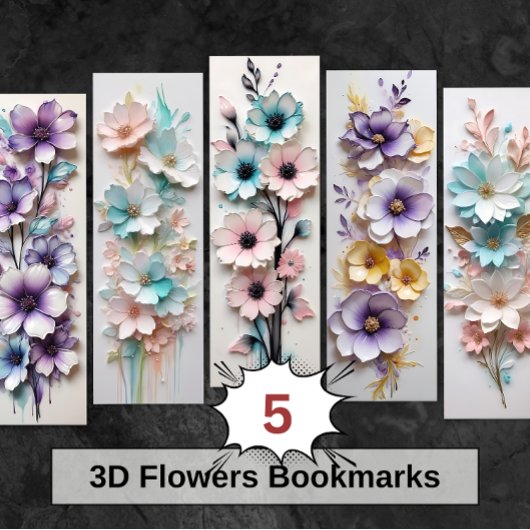 3D Bloemen Bloemen Bloemen DIY Bladwijzer