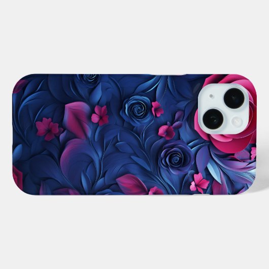 3D Bloemen Textuur Telefoonhoesje Case-Mate iPhone Case (Achterkant (horizontaal))