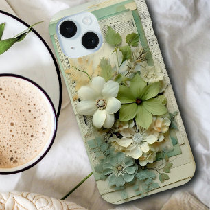 3d bloemenplakboek in Sage Green en White