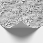 "3D" Bloemige Bruiloft Moederdag Valentijn Cadeaupapier (Hoek)