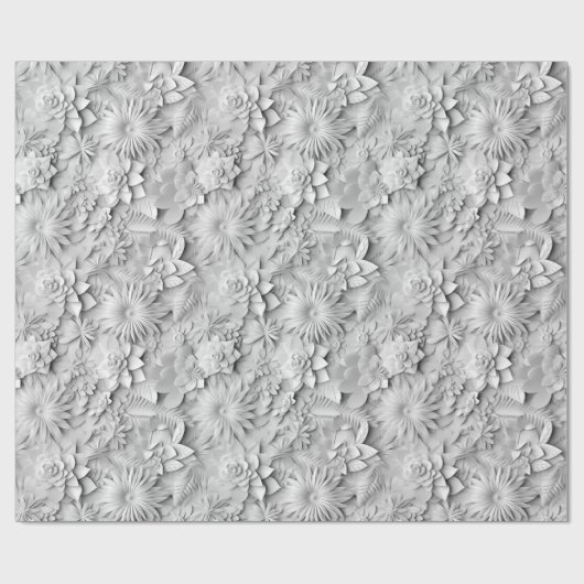 "3D" Bloemige Bruiloft Moederdag Valentijnsdag Cadeaupapier (Vlak)