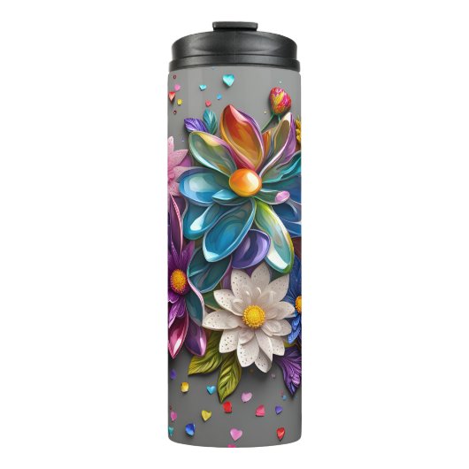 3D bloemontwerp Thermosbeker (Voorkant)