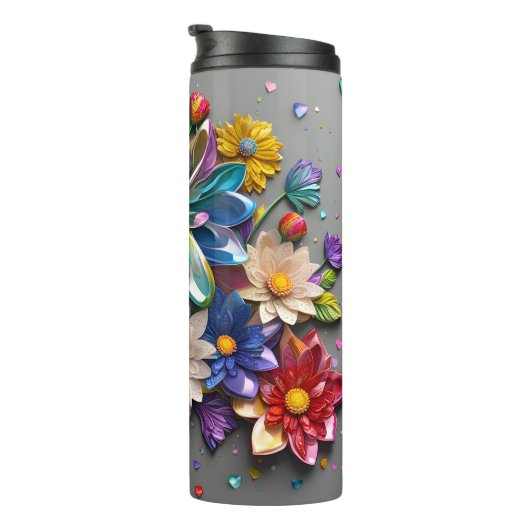 3D bloemontwerp Thermosbeker (Geroteerd rechts)