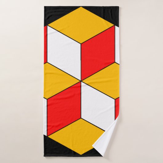 3d blokjes badhanddoek (Badhanddoek)