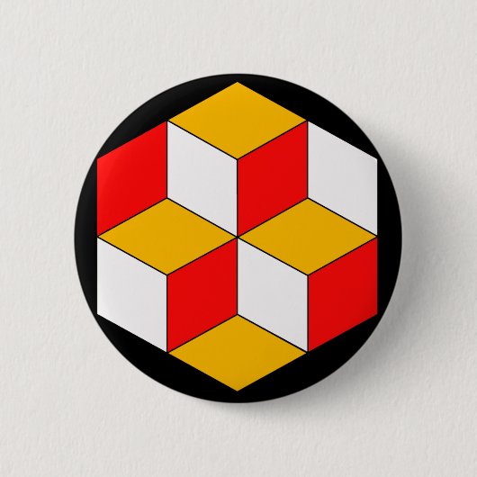 3d blokjes ronde button 5,7 cm (Voorkant)