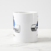 3d Blue Bird Weightlifter Extra Grote Mok (Voorkant)