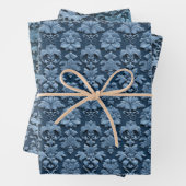3D Blue Damask Pattern  behang Inpakpapier Vel (In situ)