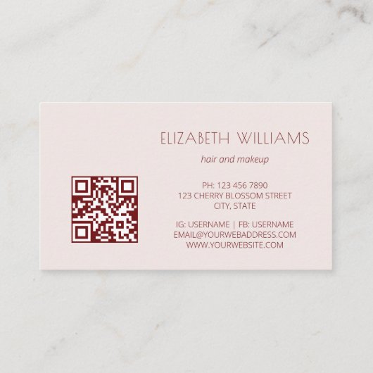 3D Blush Gold Rozen | QR-code Visitekaartje (Achterkant)
