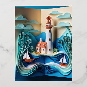 3D boek papier quilling is een geweldig en ingewik Folie Feestdagen Briefkaart