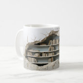 3D Boekenplank Achtergrond Mok (Voorkant links)