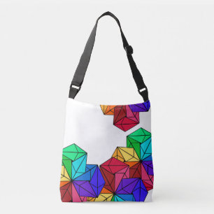 3D Bright Rainbow Cube Driehoeken op Wit Crossbody Tas
