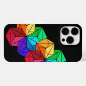 3D Bright Rainbow Cube Driehoeken op zwart iPhone Hoesje (Achterkant horizontaal)