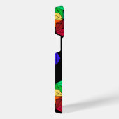 3D Bright Rainbow Cube Driehoeken op zwart iPhone Hoesje (Rechterkant)