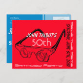 3D-bril 50e verjaardag Bewaar de datum Aankondigingskaart (Voorkant / Achterkant)