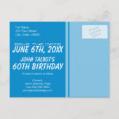 3D-bril 60e verjaardag Bewaar de datum Aankondigingskaart (Achterkant)