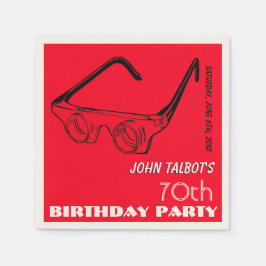 3D-bril 70e jaardag papier servet