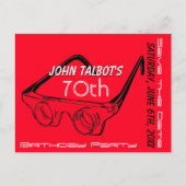 3D-bril 70e verjaardag Bewaar de datum Aankondigingskaart (Voorkant)