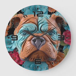 3D Bulldog Grote Klok