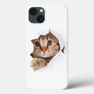 "3D Cat Elegance: Beschermend Hoesje voor iPhone 1
