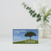 3D Cherry Tree op Hill tegen Clear Blue Sky Visitekaartje (Staand voorkant)