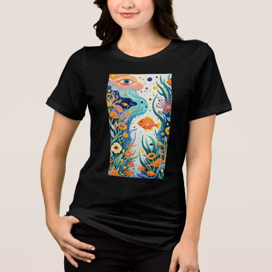 3D,Children's graffiti Tri-Blend Shirt (Voorkant)