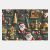 3D Christmas Delight - Santa's Workshop Inpakpapier Vel (Voorkant 3)