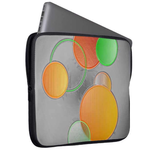 3D Circles Electronics Bag Laptop Sleeve (Voorkant Rechts)