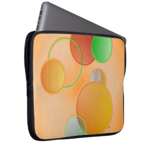 3D-cirkels (oranje) elektronicazak Laptop Sleeve