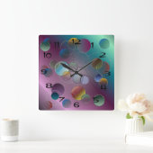 3D-cirkels wandklok Vierkante Klok (Huis)