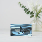 3D Close-up van Perfect Blue Water Drop Visitekaartje (Staand voorkant)