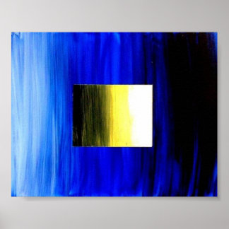 3D Cool Design Blue Square door Teo Alfonso Poster