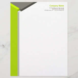 3D Cube Limoen / Grijze letterkop Custom Briefhoofd