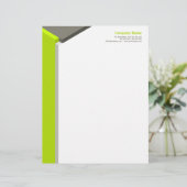 3D Cube Limoen / Grijze letterkop Custom Briefhoofd (Staand voorkant)