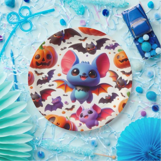 3D cute bats halloween Papieren Bordje (Feest)