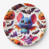 3D cute bats halloween Papieren Bordje (Voorkant)