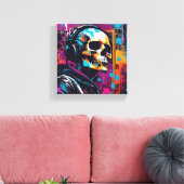 3D Cyberpunk-canvas Canvas Afdruk (Insitu (Woonkamer))