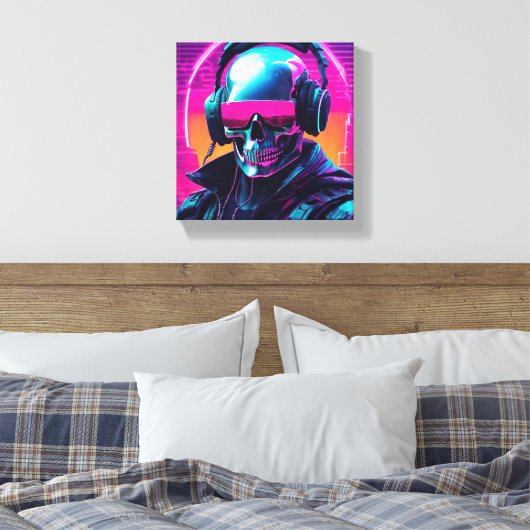 3D Cyberpunk-canvas Canvas Afdruk (Insitu (Slaapkamer))