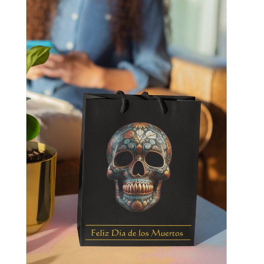 3D Dag van de Dode Schedel, op maat Medium Cadeauzakje