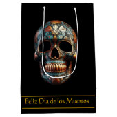 3D Dag van de Dode Schedel, op maat Medium Cadeauzakje (Achterkant)