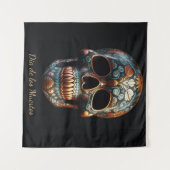3D Dag van de Dode Schedel, op maat Wandkleed (Voorkant (horizontaal))