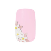 3D Daisy Bloemen met Pastel Pink Nail Art