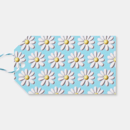 3D Daisy Flower Cadeaulabel (Achterkant Horizontaal)