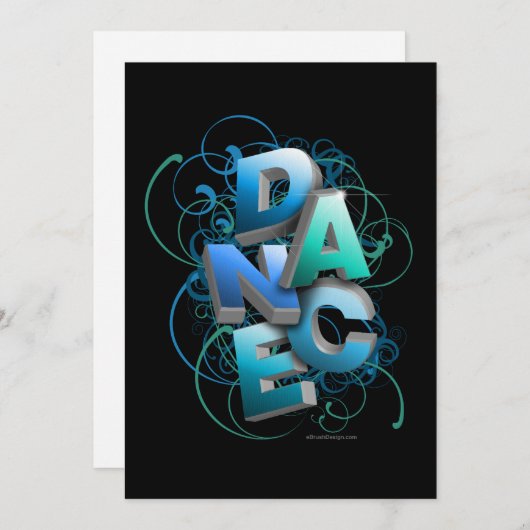 3D Dance (printemps) Considérant Invitation (Devant / Derrière)